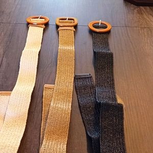 Set of three stretch belts